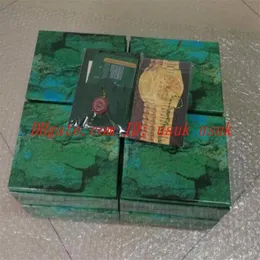 2022 Ship Super Quality Watch Box New Style Green Original Box Papers Leather Bag Gift Boxes In GM T SU B SE A Watch Box Gree180J