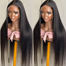 30 34 40 inch Bone Straight Full Lace Human Hair Wigs 360 Lace Frontal Wigs For Black Women 200 Density 13x6 HD Lace Front Wigs