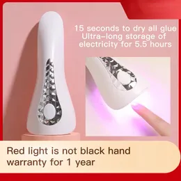 Nail Dryers 18W Mini Manicure Lamp Quick-drying Not Black Hands UV Light Nail Potherapy Machine Rechargeable Portable DIY Nail Art Lamp 230606