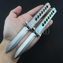 New tactical folding knife titanium alloy second generation commander bearing system D2 camping adventure knives outdoor tool240Z