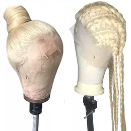 180 Gęstość Brazylijska 613 Bezkluczowa pełna koronkowa peruka prosta naturalna miękkie włosy Blondynka 13x4 koronkowe syntetyczne peruki dla kobiet