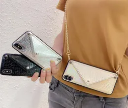 Credit Card Phone Case Wallet Crossbody Long Chain For iPhone 11 Pro XR X XS Max 7 8 6S Plus Snake skin texture Cover with Strap2694177