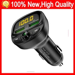Multifunktionell 3.4A Fast Car Charger Car-Charge Car-Charger Charging Quick Charge FM Sändare Bluetooth Player Dual USB Cigarettändare MP3 TF Musikbil Kit