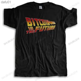 Биткойн-это будущая футболка мужская хлопковая футболка BTC Crypto Currency Blockchain футболка с коротки