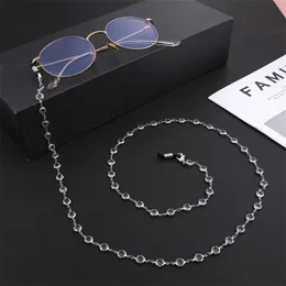 Chaînes de lunettes Elégant Clair Zicron Cristal Perlé Lanyand pour Lunettes Lunettes De Soleil Chaîne Sangle Corde Lunettes Cordon Accessoires 230605