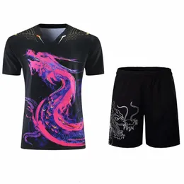 Men's T-Shirts Men women CHINA Dragon Table Tennis Jerseys Shorts Sets Men kids badminton shirt ping pong clothes sports suits 230607