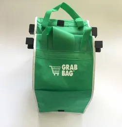 Nieuwe Grab Bag Herbruikbare Ecovriendelijke boodschappentassen die aan uw winkelwagen worden geklikt Opvouwbare boodschappentassen Eco Shopping Tote1257350