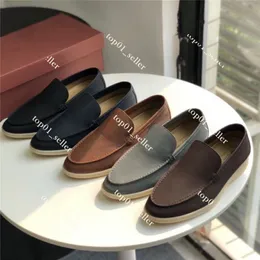 Loros Piana Casual Shoes Cow Leather LP Loafers Flat Low Top Suede Oxfords Moccasins Summer Walk Comfort Loafer Slip On Loafer Rubber Sole Mens Womens Flats Trainer