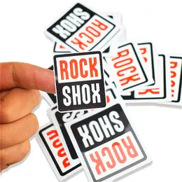 مجموعات الدراجات 5pcs Rockshox Road Road Mountain Bicycle Stickers Rock Shox Decal مقاوم للماء واقية من أشعة الشمس MTB Frame Patch 230607