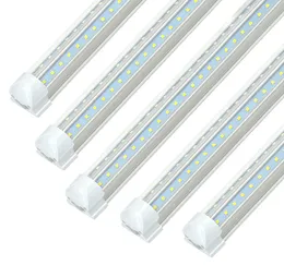 8FT LED Shop Light Fixture 72W 7200LM 5000K White Dual Row V ShapeT8 Integrated Tube Strip Cooler Lights ClearLinkable 25P2657810