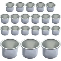 Świecowe uchwyty 20pcs stolik pachnący pachnący kubek Tealight Uchwyt aluminiowy pojemnik na herbatę na prezent DIY pokój dom