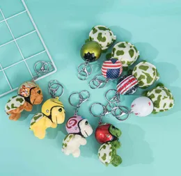 Keychain New cute Zodiac helmet Little Turtle Pendant Plush key chain turtle Bag Jewelry schoolbag1836320