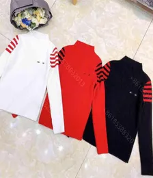Latest design women wool knit sweater bottoming shirt miu brand letter logo cheap round neck pullover striped sweaters coat winter8176118