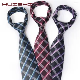 Bow Ties HUISHI Neckties For Men Luxury Wedding Gift Neck 8CM Polyester Microfiber Tie Classic Formal Stripe Piad Party