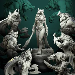 Aksiyon oyuncak figürleri orman kurtadam kabilesi savaşçı lideri ejderha ve zindan dnd koşu grubu masa oyunu satranç modeli beyaz kurt inn 230607