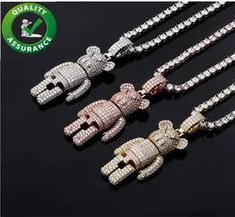 Designer Jewelry Mens Diamond Chains Pendant Statement Necklaces Rapper Tennis Chain Cartoon Pendants Bling Diamond Cubic Zirconia6604437