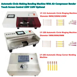 New Automatic Circle Making Bending Machine 5/6/8/10/12MM Wire Line Compatible With Air Compressor Bender Touch Screen 220V 110V