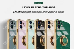 Soft Candy Square iPhone Cases For iPhone 11 12 13 Pro Max XS X XR 7 8 Plus SE mini Stand Ring Silicone Shockproof Case Cover2834093