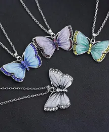 enamel diamond butterfly necklace colorful butterfly pendant women necklaces pendants will and sandy fashion jewelry8155294