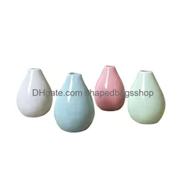 Vases Creative Home Decoration Small Ceramic Modern Simple Living Room Decor Dry Flower Decorative Items Ornament Mini Vase Drop Del Dht4M