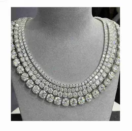 Симпатичная продажа VVS Moissanite Diamond Tennis Chain Ожерелье 925 Серебряные ювелирные украшения Цвет Теннисной цепь