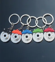 Cute Metal Auto Parts Simulation Disc Brake Keychain Hub Calipers Key Ring For Car Pendant KeyChains Trinkets 6Colors9722257