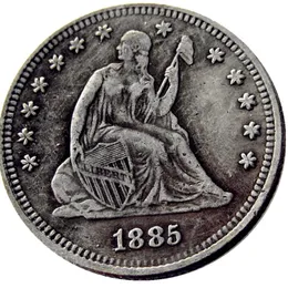 US 1885 Seated Liberty Quater Dollar versilberte Kopiermünze