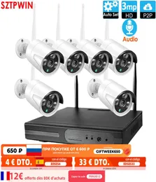 8CH 30MP HD Audio Wireless NVR Kit P2P 1080P Indoor Outdoor IR Night Vision Security 6CH 30MP Audio IP Camera WIFI CCTV System H1145330