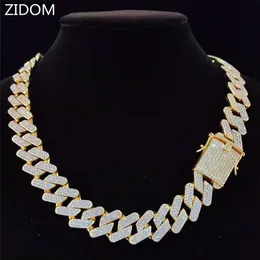 Men Hip Hop Chain Necklace 20mm heavy Rhombus Cuban Chains Iced Out Bling fashion jewelry For Gift 220217281g