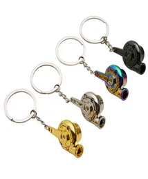 Metallkedjan bilhjulfälgdäck med ljud Silver Turboladdare Keychain Key Ringwith Brake Discs Auto Accessories6636845