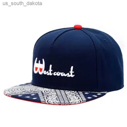 Бренд Westcoast Cap Navy Hip-Hop Parkour Sports Snapback Hat для мужчин Женщины взрослые открытые солнце бейсболка L230523