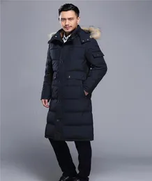Men 2020 White Casual Duck Down Jackets Mens Thick Long Black Coat Warm Winter Male Jacket Plus Size Hooded Coats WXF1605007378
