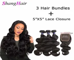 Malaysian Indian Virgin Body Wave Hair 3 Bundles With 5x5 Closure Brazilian Hair Weave Bundles With Closure Human Hair Bundles Wit3271144