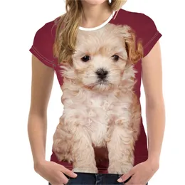 Hip Hop Sportwear Punk Casual Verão Mulher Cool Print The Animal Lovely Dog 3d T-shirt007
