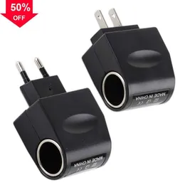 محول AC جديد مع شاحن Auto Auto Charger Car Socket Eu Plug 220v AC إلى 12 فولت DC استخدام لأجهزة Car Electronic تحويل الطاقة