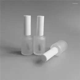 Förvaringsflaskor 20 st/parti 15 ml tom frostad rund nagellack flaskor bärbar borstkonst behållarglasolja