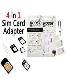 Nano SIM Card to Micro SIM Card Standard Adapter Converter Eject Pin Set 4 in 1 For iPhone Samsung Galaxy with retail packing3665534