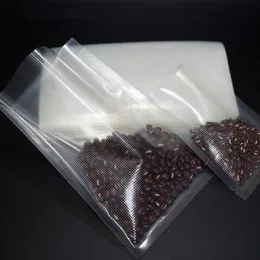 Bean Food Storage Bag 100pcs Transparent Plastic Vacuum Bags Embossing Heat Sealed One Side Emboss Delicatessen Freshness Protecti309U