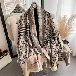 Scarves Design Cashmere Thick Shawl Scarf Women Winter Warm Poncho Blanket Bufnada Causal Brand Pashmina Wraps Stoles Echarpe