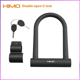 HIMO Bicycle Double Open U Lock Anti-theft MTB Road Mountain Bike Motorcycle Lock Bicycle Accessories Steel Cable Security Locks