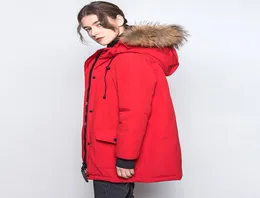 Hot New style Women Outdoors Fur Down Jacket Hiver Thick Warm Windproof Down Coat Thicken Fourrure Hooded parka7273521