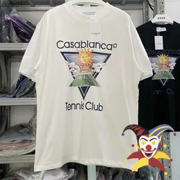 カサブランカサンパターンTシャツ男性女性特大の半袖TシャツトップティーL230520