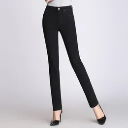 Jupe nouvelle marque pantalon de haute qualité jean noir femmes taille haute pantalon jean Stretch maigre femme pantalon ajusté décontracté