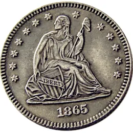 US 1865 P/S Seated Liberty Quater Dollar Silver Plated Copy Coin