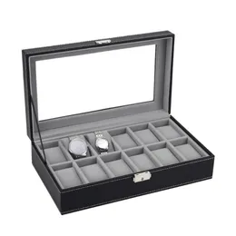 Watch Boxes & Cases 6 10 12 Slots Box Case Rings Chain Necklace Holder Storage Organizer Jewelry Display PU Leather Casket Saat Tr309N