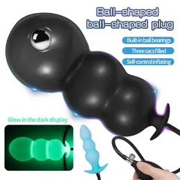 Inflatable Super Big Anal Plug Pump Dilator Huge Butt Plug Dildo Prostate Massager Anus Expander Adult Sex Toys For Woman Man