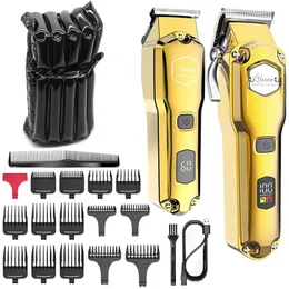 Full Metal Professional Hair Barber Combo Kit Akku-Haarschneider für Männer Leistungsstarker elektrischer Haarschneidemaschinen-Werkzeugschneider