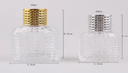 Bouteilles de parfum en verre les plus récentes 30 ml 50 ml bouteille de pulvérisation de maquillage d'atomiseur vide avec capuchon en argent doré7669546