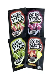 Sour -Jacks упаковывать сумки конфеты 600 мг оригинальный зеленый яблочный арбуз Wildberry Sours Power Mylar, заповедные, пустые Pa9440964
