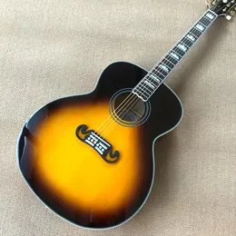 Akustik Gitar Katı Ladin Üst Jumbo Vücut Gitar 43 "Sarı J200 Akustik Gitar Ücretsiz Nakliye ile Akustik Elektro Gitar